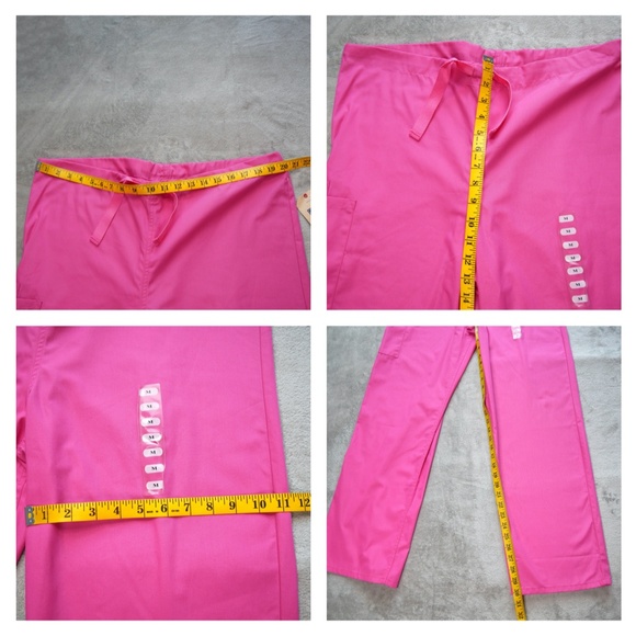 Cherokee Unisex Medium Pink 3 Pocket Cargo Adjustable Drawstring Pants - Picture 8 of 12